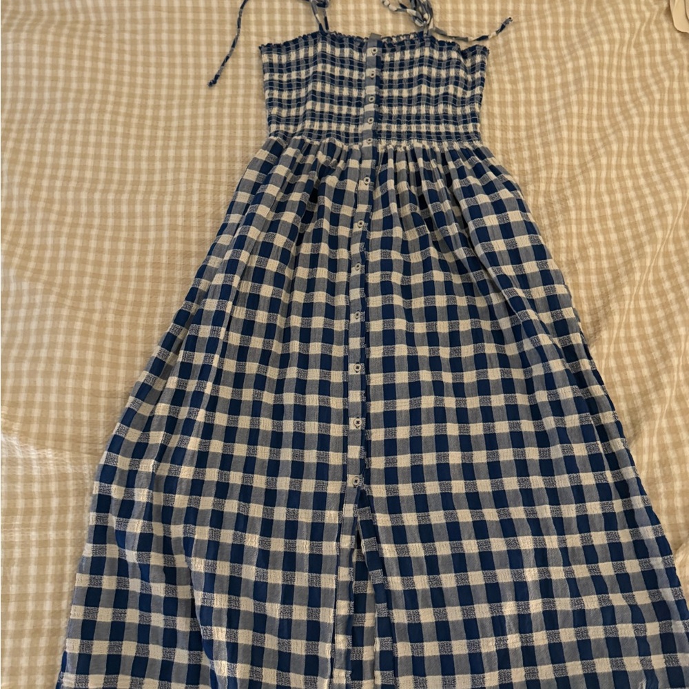 Aerie Navy and White Plaid Top